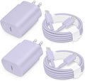 25W USB-C Fast Charger Block with C-to-C Cable [PD PPS Compatible] for Galaxy S24/S23/S22, Pixel 8/7, Z Flip 5, i Phone 17/16/15 - Compact Type C Charger [Purple] by CXX