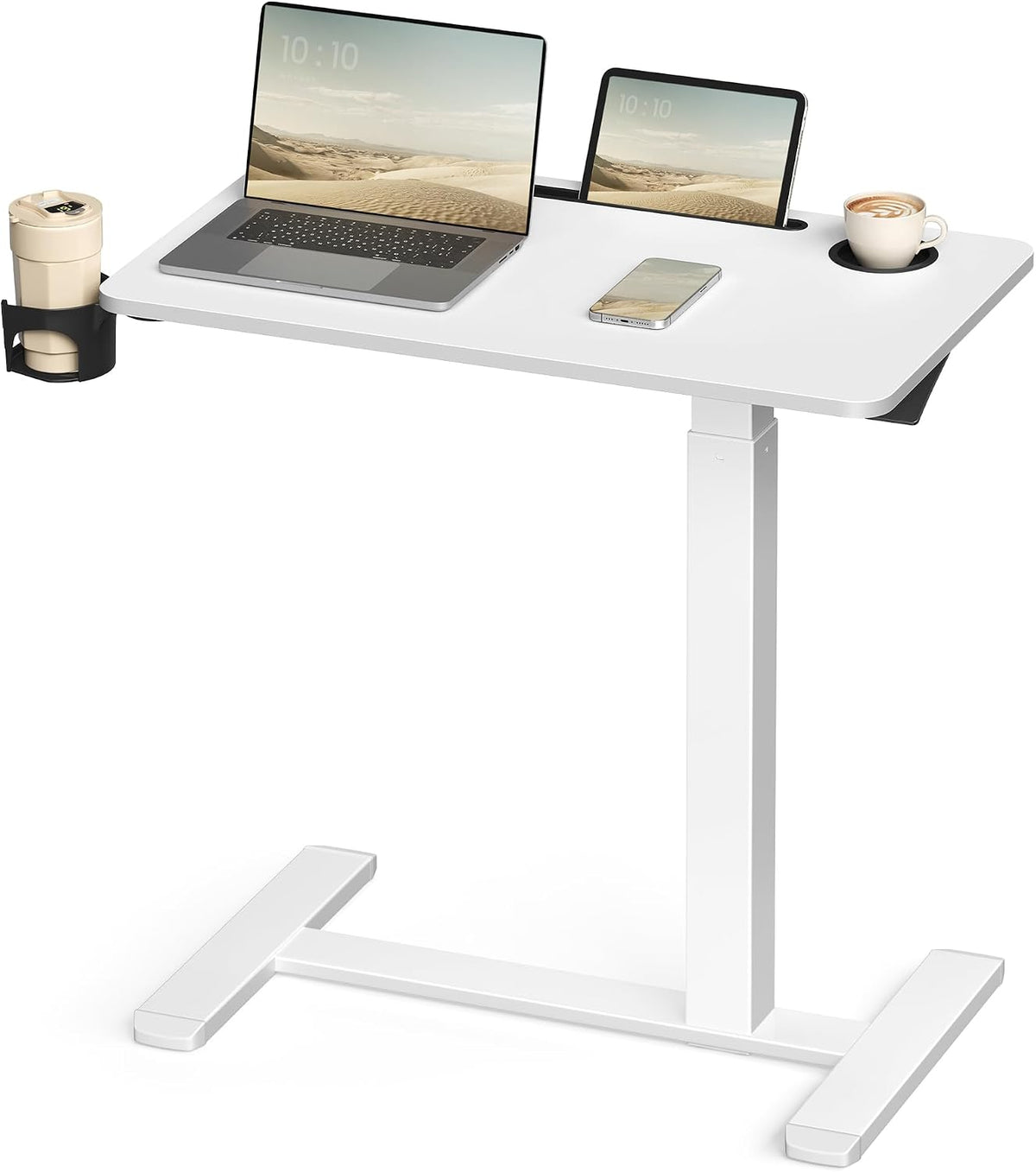 VASAGLE Overbed Table with Wheels, Mobile Laptop Standing Desk, 27.6 Inch by VASAGLE