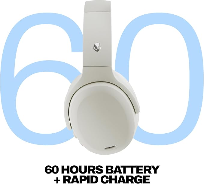 Skullcandy Crusher ANC 2 Noise Cancelling Wireless Headphones - Bone | Multi-Sensory Crusher Bass, Over-Ear Fit, Bluetooth, 60 Hours Battery, Working Out, Gym, Travel, Studying, Music, Gaming - Image 3