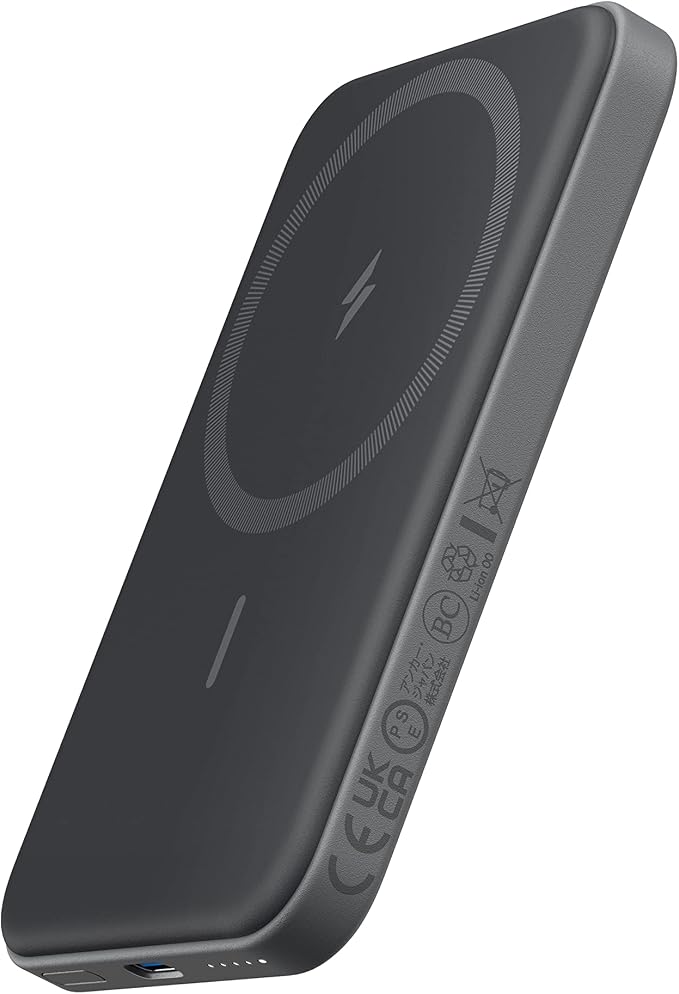 Anker 621 MagGo Power Bank, 5,000mAh Magnetic Portable Charger | Travel Essential Battery Pack with USB-C Cable, Compatible with iPhone 16 / 15 / 14 / 13 / 12 Series by Unknown