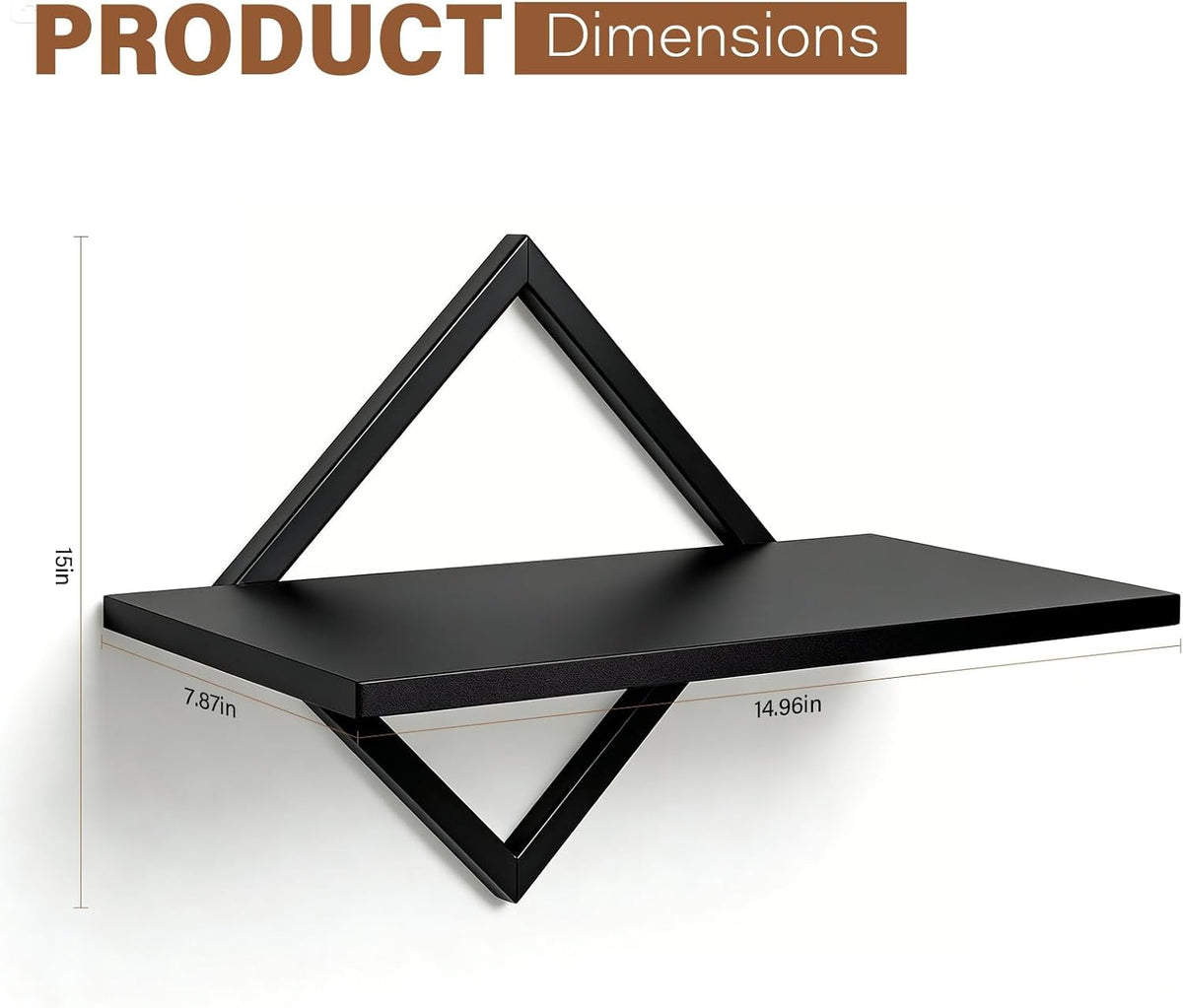 DAWASAPAT Projector Shelf for Wall Mount, 14.97" x 7.87" Floating Shelf & Rack Holder for Router, Modem, Cable Box, Compatible with Gaming Consoles - Image 3