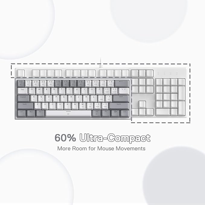 Redragon K617 Wired 60% Compact Hot-Swap RGB Gaming Mechanical Keyboard | 61 Keys Design for More Room to Aim, Swap-Ready Socket for Mod, Vibrant 20-Mode Lighting Hype Vibing, Pro Software Supported - Image 4
