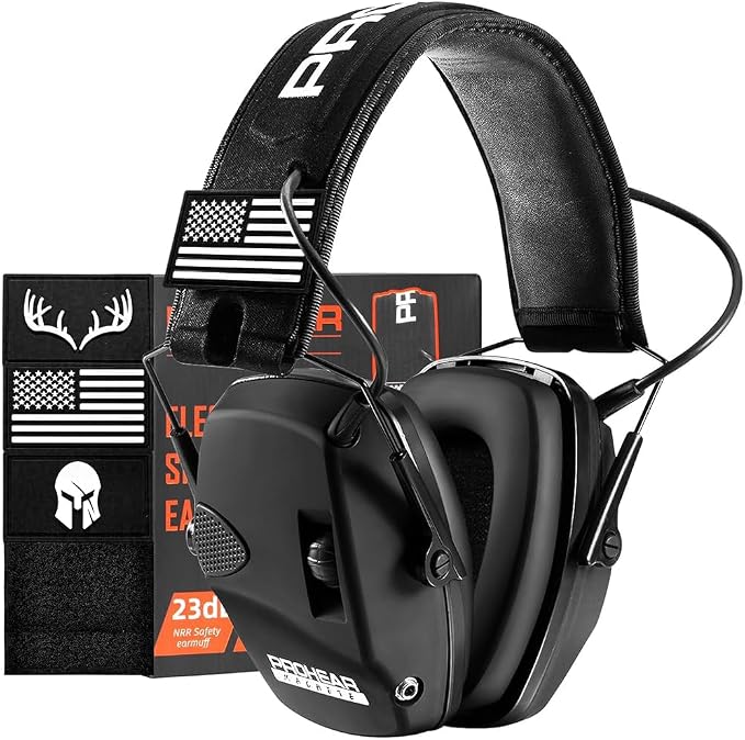 PROHEAR Electronic Shooting Ear Protection, NRR 23dB, 4X Amplification | Soft padded headband and low-pressure ear cups keep you comfortable during range, hunting, or yard work by PROHEAR