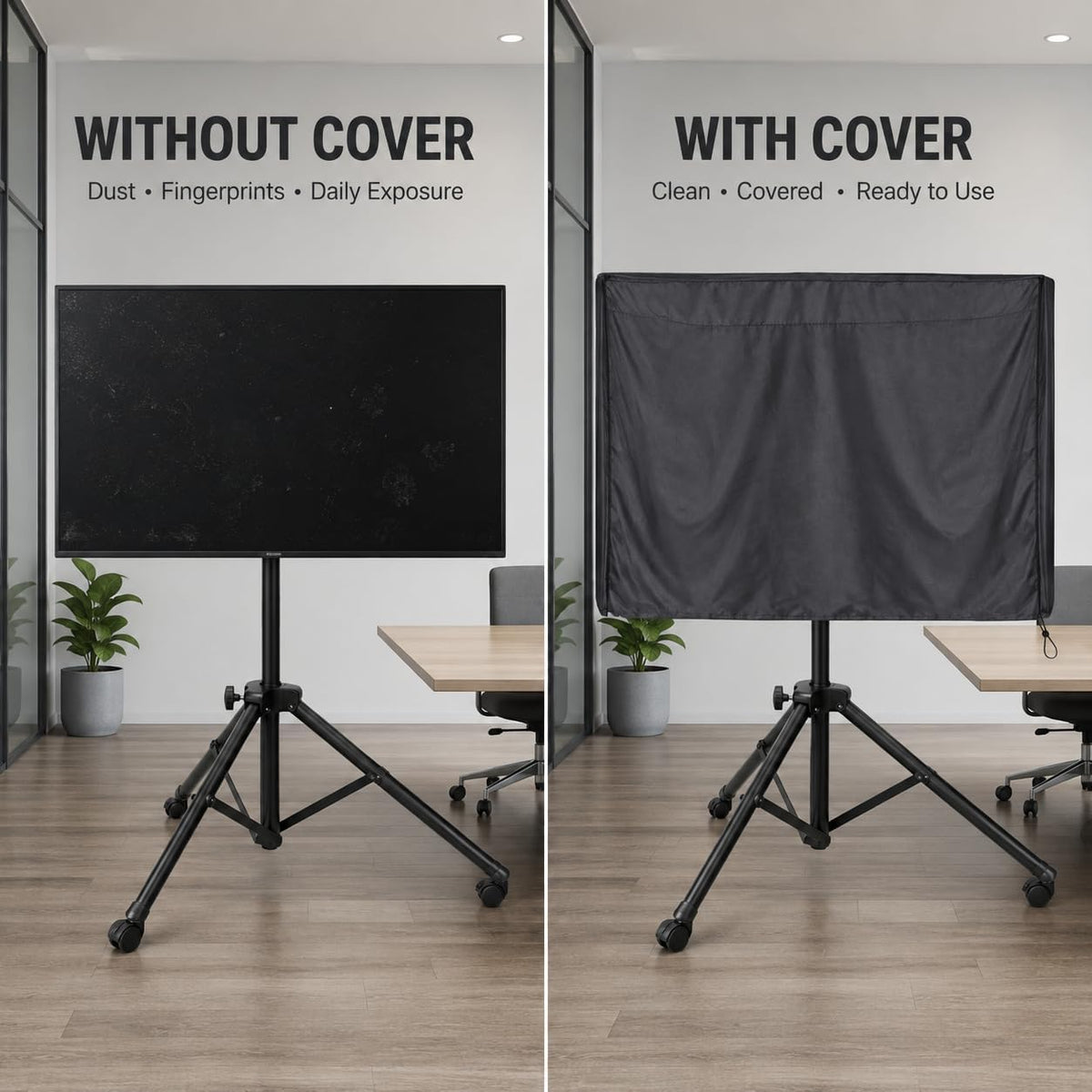 Mobile TV Stand Cover for 45-60 Inch Waterproof Moisture-proof Dust-proof TV Screen Protection Cover Grey - Image 5