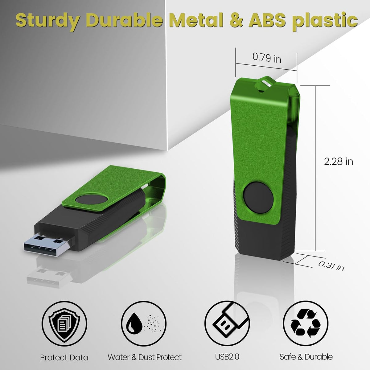 AGECASH 8GB Flash Drive 20 Pack Zip Drive USB 2.0 Thumb Drive Pack, Green - Image 5