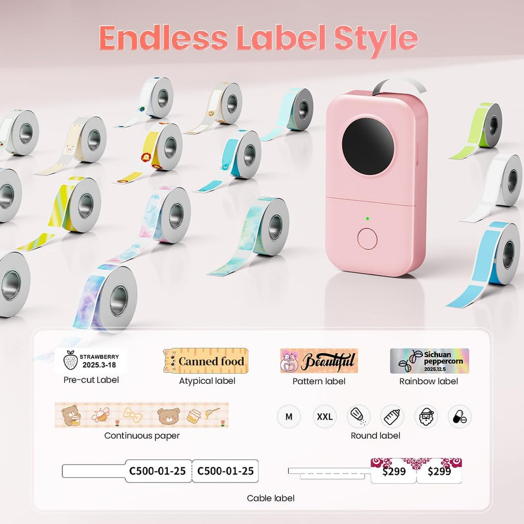 Phomemo D30 Portable Thermal Printer, Bluetooth Mini Label Maker Machine - Image 9