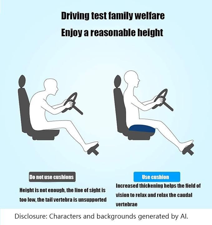 WSGJHB Comfort Seat Cushion Pillow for Office Chair/Car Chair Cushions | Car Booster Seat Cushion, Butt, Tailbone, Back, Coccyx, Short People Adult Booster Chair Cushions Relief Pad - Image 7