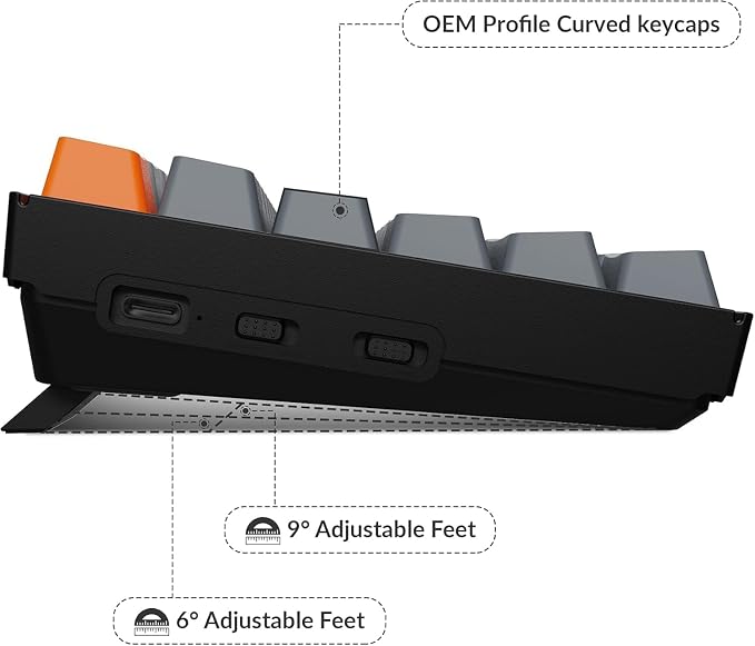 Keychron K4 96% Layout 100 Keys Wireless Bluetooth 5.1/Wired USB Mechanical Gaming Keyboard with Keychron Super Brown Switch White LED Backlight N-Key Rollover for Mac Windows PC-Version 2 - Image 7
