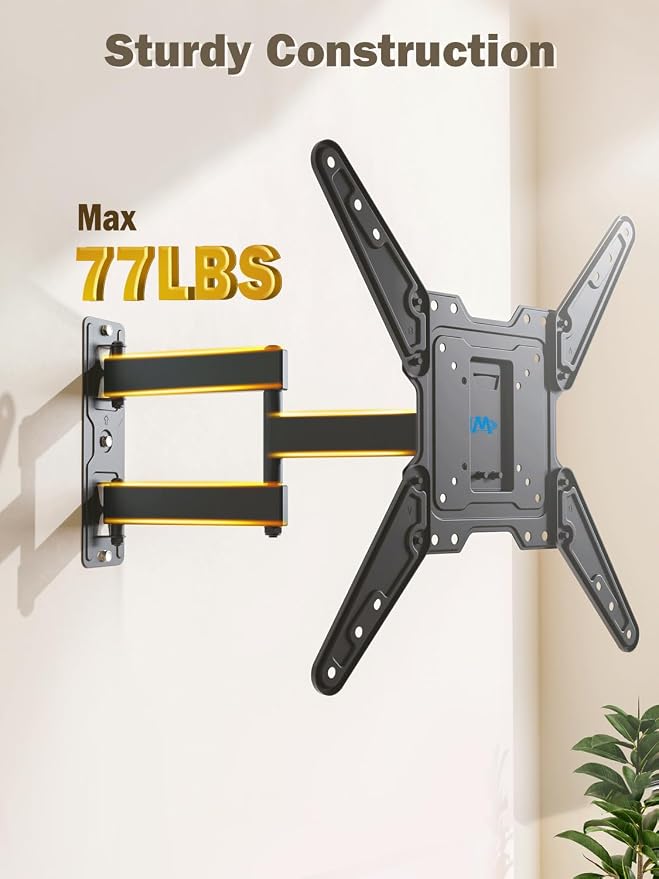 Mounting Dream TV Wall Mount Bracket for Most of 26-55 Inch LED, LCD, OLED and Plasma Flat Screen TV with Full Motion Swivel Articulating Arm up to VESA 400x400mm and 77 lbs, MD2393-MX - Image 4