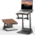 SAIJI Laptop Stand for Desk, Adjustable Standing Desk Riser Up to 20.5" | Stable Laptop Riser with Foldable Mouse Pad, Standing Laptop Stand,Adjustabl Height Up to 20.47", Fit All Laptops Under 17.3" by SAIJI