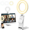 Ring Light for Laptop Desk Clip On,Small Computer Video Conference Lighting with Stand for Phone/Webcam/Monitor,5" Portable Mini LED Selfie Light Desktop for Zoom Meeting/Video Call/Recording(White) by Evershop