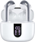 TAGRY Bluetooth Headphones True Wireless Earbuds 60H Playback LED Power Display Earphones with Wireless Charging Case IPX5 Waterproof in-Ear Ear buds with Mic for TV Smart Phone Laptop Computer Sports by TAGRY