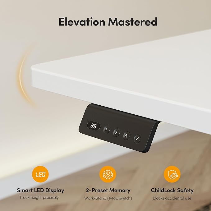 CubiCubi L Shaped Standing Desk Adjustable Height, Electric Corner Desk, Sit Stand Home Office Desk with Splice Board - Image 7