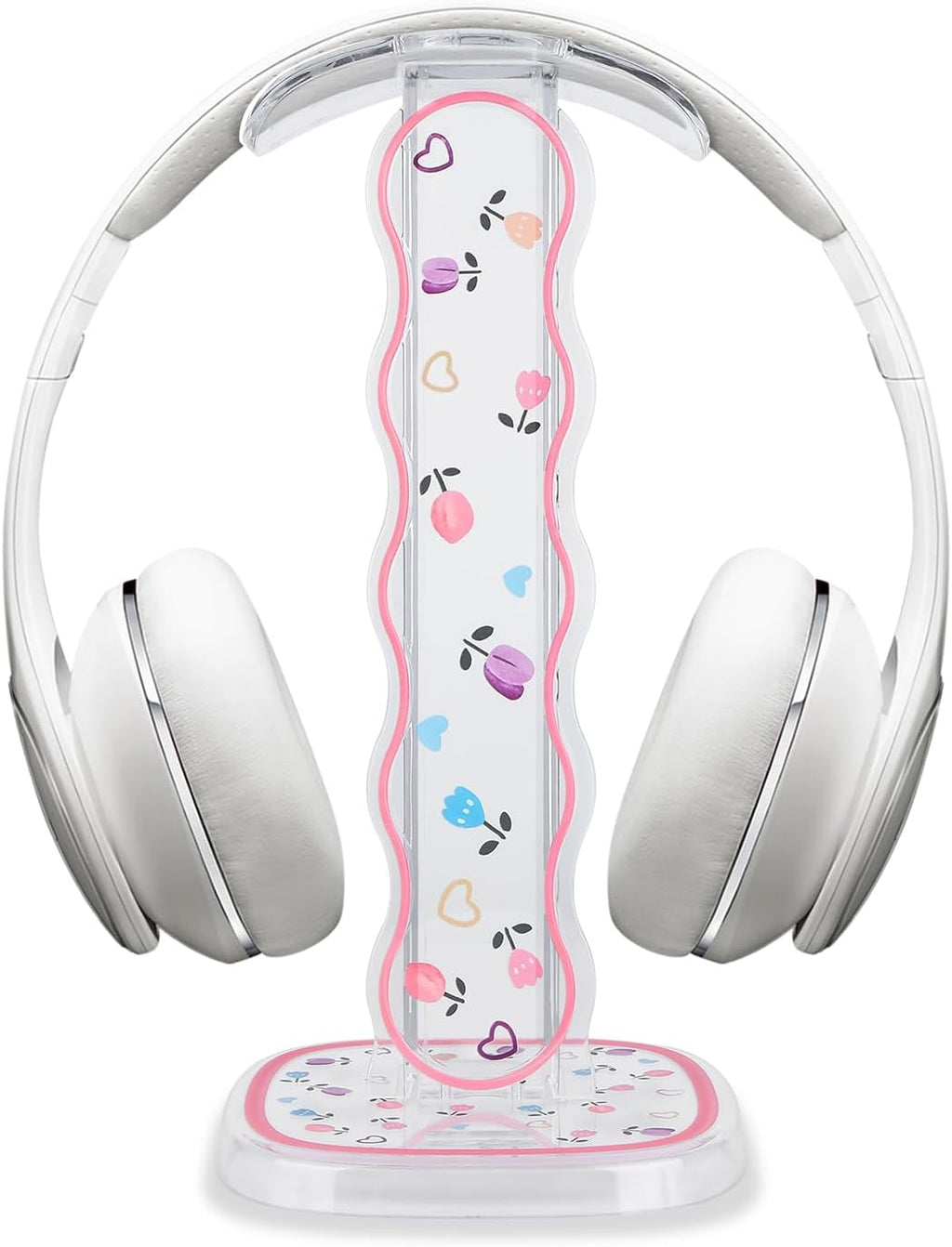 CamyCosy Headphone Holder for Desk, Gaming Headset & Earphone Stand with Tulip Flowers Pattern by CameCosy