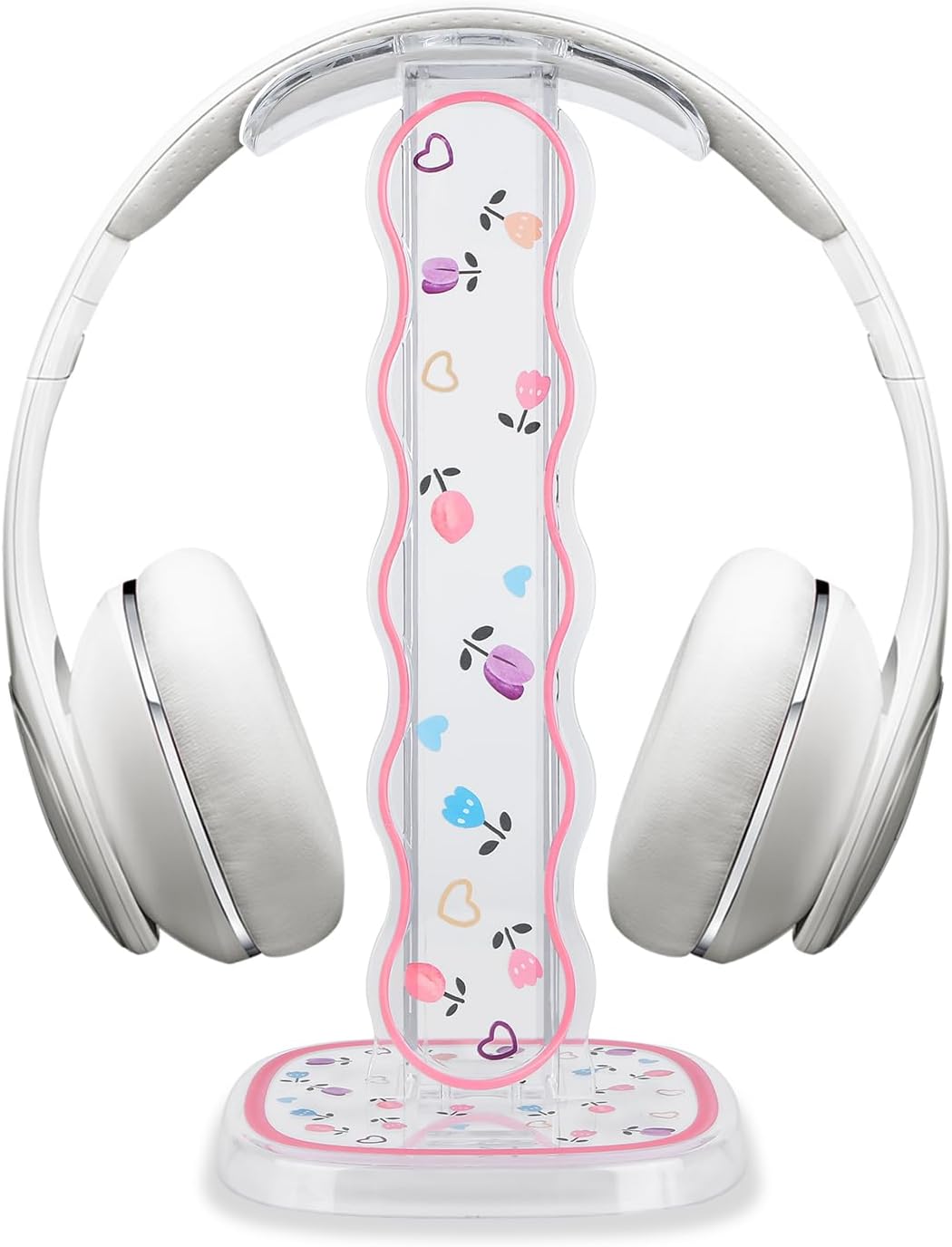 CamyCosy Headphone Holder for Desk, Gaming Headset & Earphone Stand with Tulip Flowers Pattern by CameCosy
