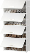 9 Tier Shoe Cabinet with Door, 36-Pair Storage, White | Max Capacity for Large Families, Door Prevents Dust & Pet Damage, Holds All Shoe Types, Easy Connector Assembly by UNITSTAGE