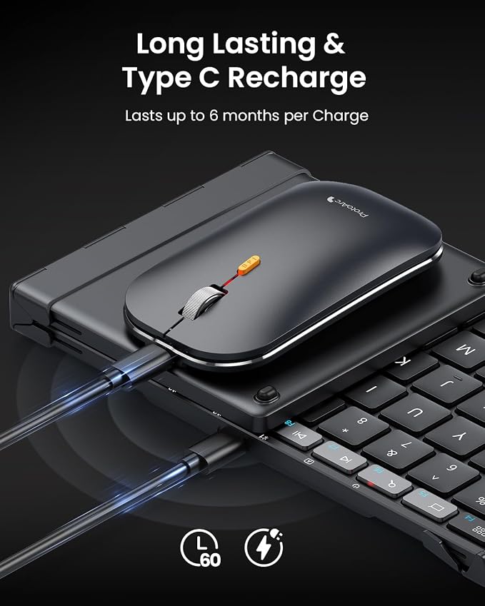 ProtoArc XKM01 CaseUp Foldable Bluetooth Keyboard Mouse Combo | Portable with Laptop Stand, Mobile Work Solution for On-the-Go, Compatible with Laptop PC Macbook, Windows Mac OS - Image 7