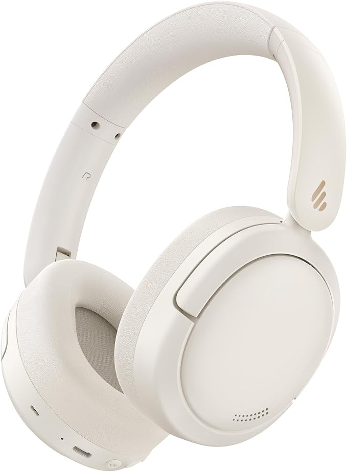 Edifier W800BT Pro Hybrid Active Noise Cancelling Over Ear Headphone, Ivory | Bluetooth 5.4, Hi-Res Audio, AI Call Noise Cancellation, 45H Playtime, Fast Charging, Foldable, Wireless Over-Ear Headphones by Edifier