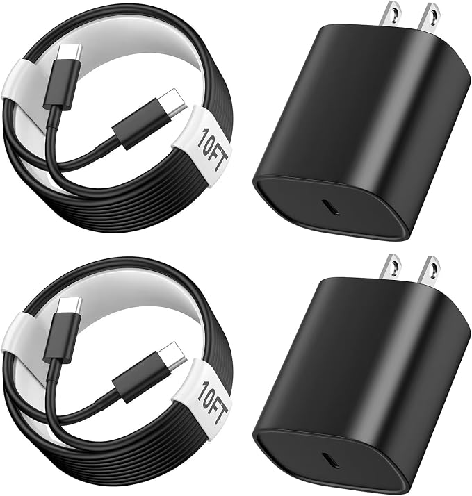 Phone 17 16 15 Charger Fast Charging, 10 FT Long USB C Charger Cord with 20W Type C Fast Phone Charging Block forPhone 17/17 Pro/17 Pro max/Air/Phone 16 15 Pro Max Plus, iPad, Android,Black by Ubearkk
