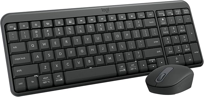 Logitech MK250 Bluetooth Wireless Keyboard and Mouse Combo - Graphite | Bluetooth connection only, compact keyboard with number pad, small ambidextrous M196 mouse with 3 non-customizable buttons by Unknown