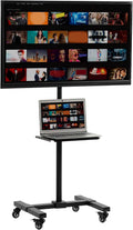 VIVO Height Adjustable TV Cart with Wheels & Shelf for 13-50 in Screens by VIVO