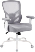 YFO Ergonomic Office Chair, Mesh Computer Desk Chair with Adjustable Back Lumbar Support and Armrests, Comfy Executive Rolling Swivel Task Chair for Home Office, Grey by YFO