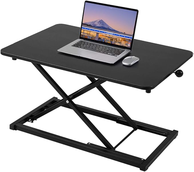 Standing Desk Converter Adjustable Height,Keyboard Riser for Stand Up Desk Riser,Computer Keyboard Stand for Desktop,Ergonomic Sit Stand Computer Workstations Black Size 23.6 Inch by Raathionty