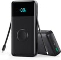 AONIMI Portable Charger 40800mAh Power Bank with 2 Built in Cables, 25W PD QC4.0 Fast Charging USB C Battery Pack, 5 Output 2 Input Phone Charger for iPhone 17/16/15,Android (Black) by AONIMI