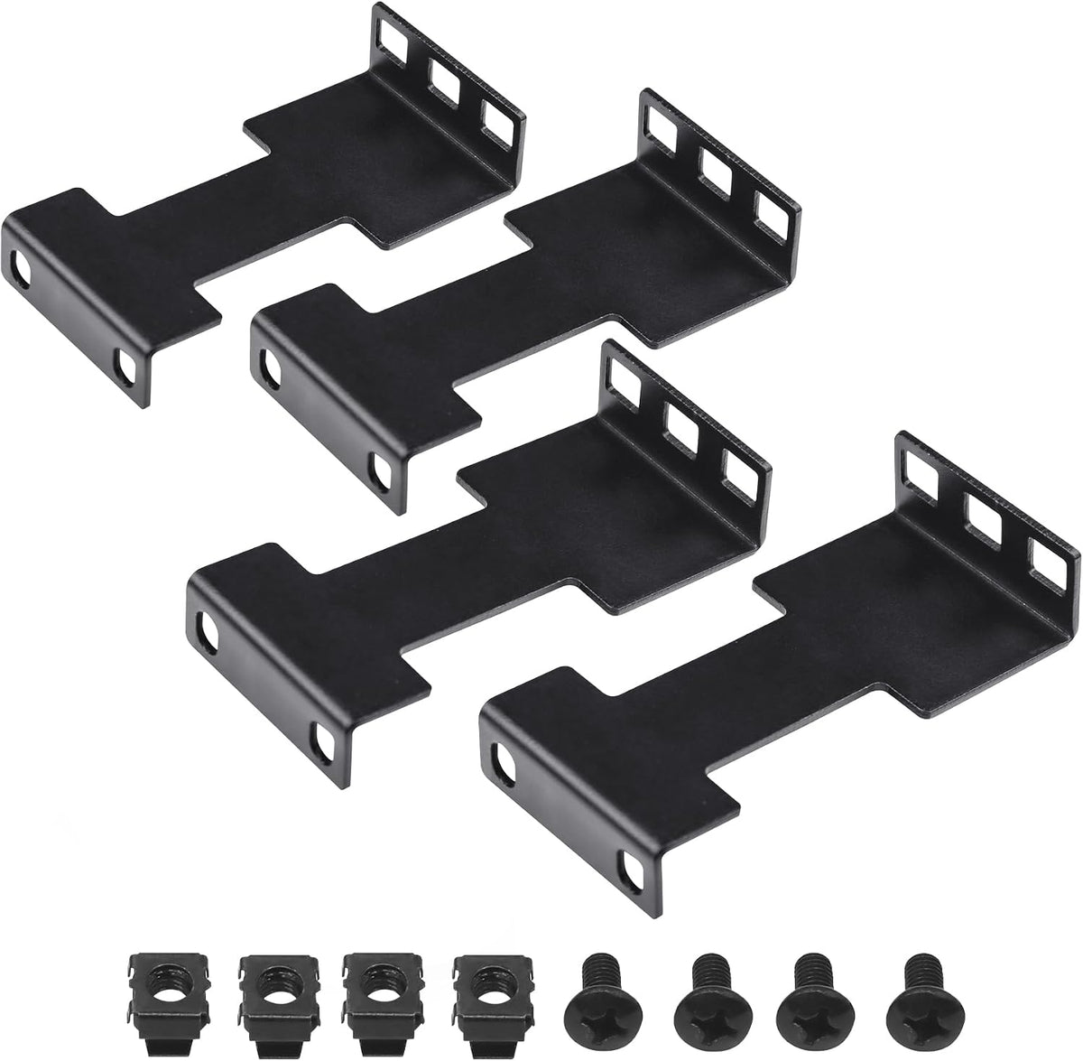 4 Pcs Server Rack Depth Extender, 1U Recessed Rack Extender Deep Mount Adapter Kit for Network Rack by Aiwaiufu