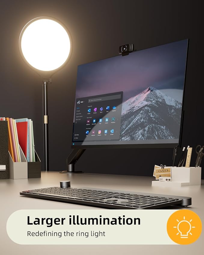 10.5" Ring Light with Stand and Phone Holder - 69" Tripod for iPhone with Light, Professional Led Ringlight for Video Recording/Make up/Streaming, Full Screen Light Ring for YouTube, Tiktok (Black) | with Light Professional Led Full Screen Ringlight fo... - Image 3