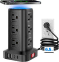 Power Strip with 12 Outlets 4 USB (1 USB C), 6.5Feet Extension Cord with Multiple Outlets, Charging Station, Power Strip Tower, Home Office Desk Supplies by SMALLRT