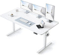 BANTI 63 × 28 Inches Standing Desk, Ergonomic, Electric Height Adjustable, Sit and Stand Up, Computer Office Desk with Splice Board, White Frame/White Top by Bantifurniture