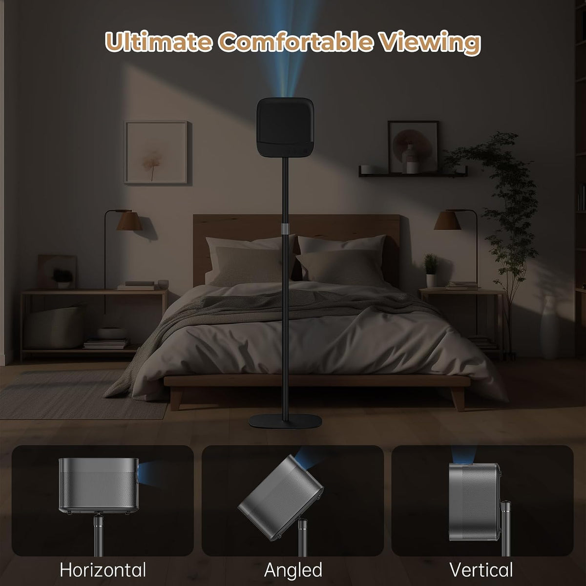 Projector Stand Floor Mount with Adjustable Height 20''-50'', Universal Projector Mount 360° Rotatable Compatible with Projector, Camera, Webcam for Home & Office & Outdoor - Image 3