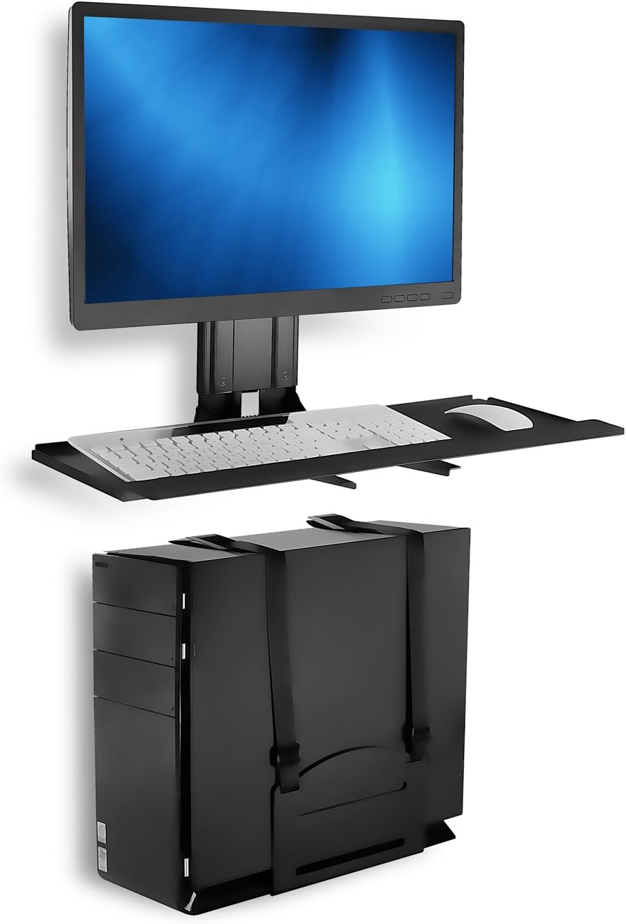 Mount-It! Monitor and Keyboard Wall Mount with CPU Holder, 13-32in Screens by Mount-It!