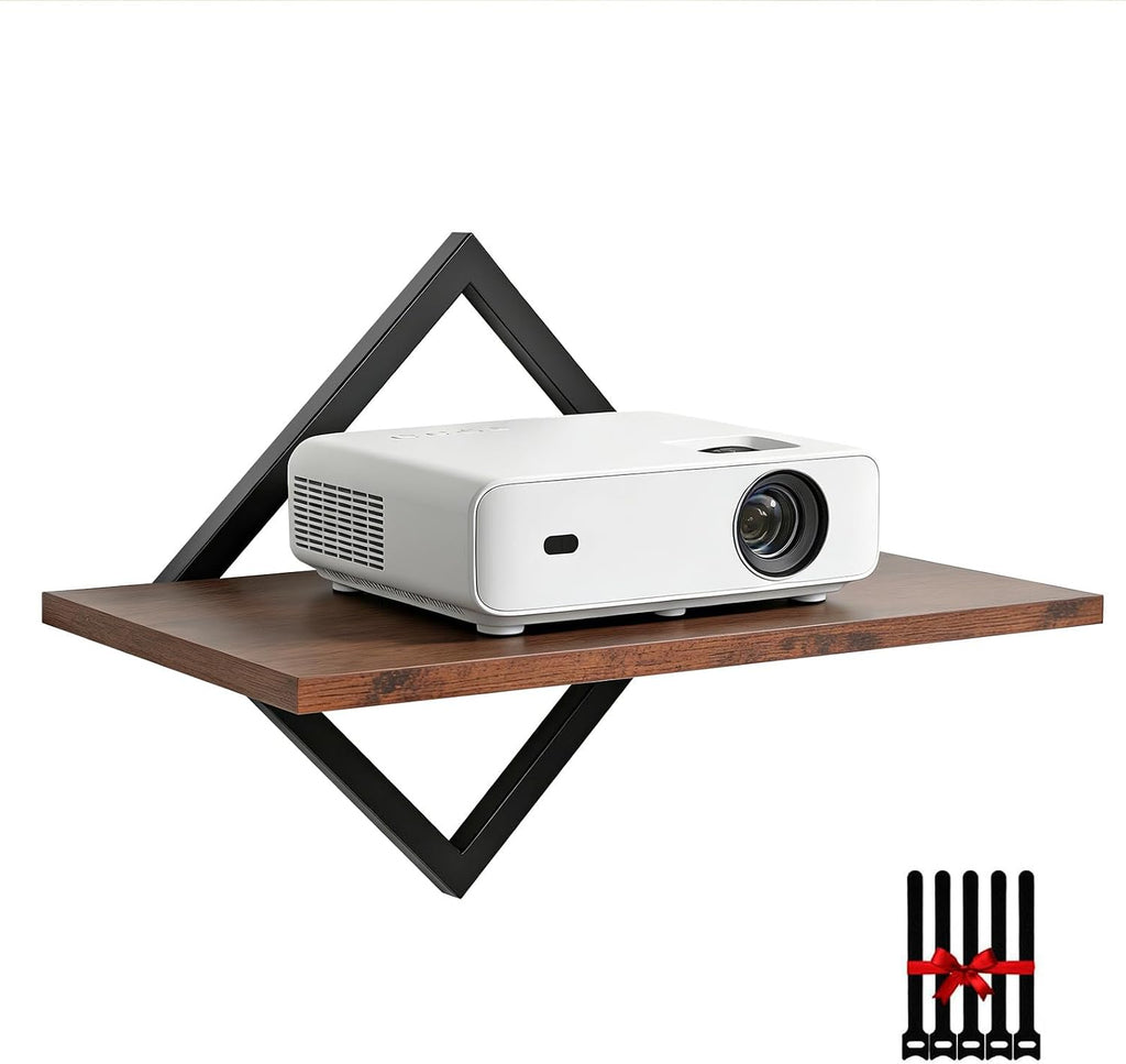 DAWASAPAT Projector Wall Mount Shelf, 14.97" x 7.87" Floating Shelf for Projector, Router, Modem, Cable Box, Xbox, PS5 - Sturdy Projector Mount Rack Holder Stand by DAWASAPAT