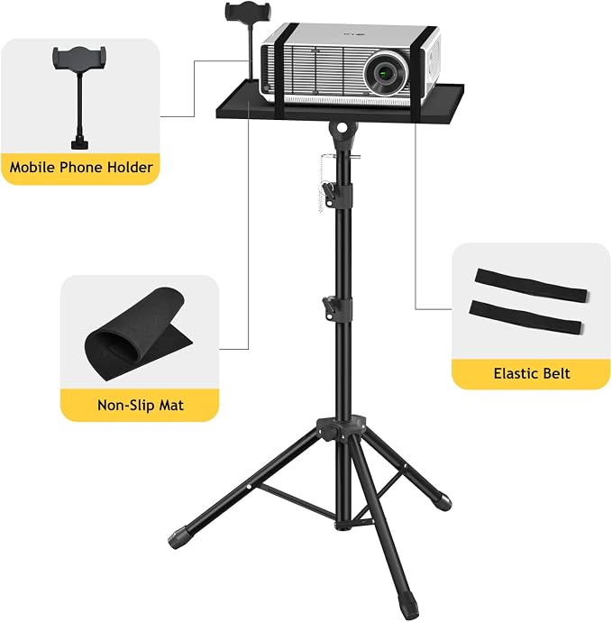 Facilife Projector Stand Tripod - Laptop Tripod Projector Stand Adjustable Height 22 to 47 Inch, Projector Tripod Stand, Tripod for Porjector, Projector Stand for Outdoor Movies - Image 4