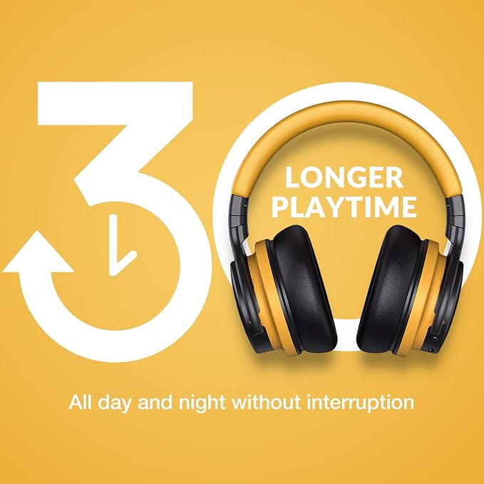 MOVSSOU Million Sold Classic E7 Active Noise Cancelling Headphones | Upgraded HD Sound, Wireless Bluetooth Headphones Over The Ear Unequaled Comfort, Vivid Deep Bass, for Home Office Travel Gift - Image 6