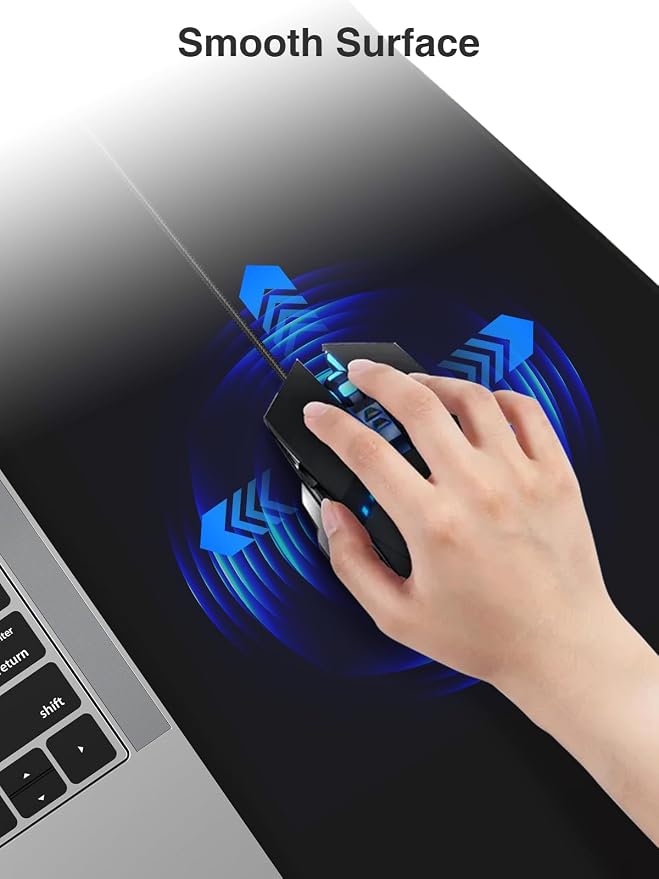 Wireless Charging Mouse Pad, 31.5"x11.8" Large Desk Mat, Smooth Glide | Waterproof Mousepad, Stitched Edge, Non-Slip Rubber Base, Desk Pad Computer Keyboard Mat, No Adapter - Image 5