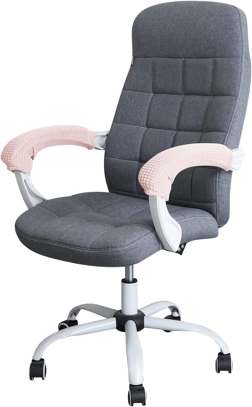 FORCHEER Office Chair Armrest Cover Stretchable Water Resistant Spandex Stretch Jacquard Computer Office Chair Arm Covers Chair Slipcover for Desk Chairs Arm 2P-Pink - Image 2