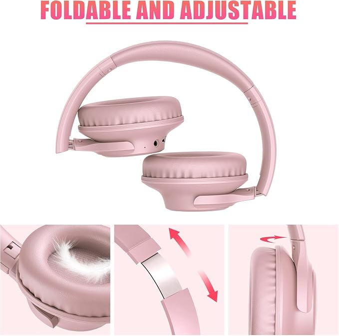 KVIDIO Bluetooth Headphones Wireless Over Ear Headsets 65H Playtime | Deep Bass, HiFi Stereo, Bluetooth 6.0, Microphone, Comfortable Fit, Foldable, Lightweight, Low Latency for Travel Home Office - Image 6