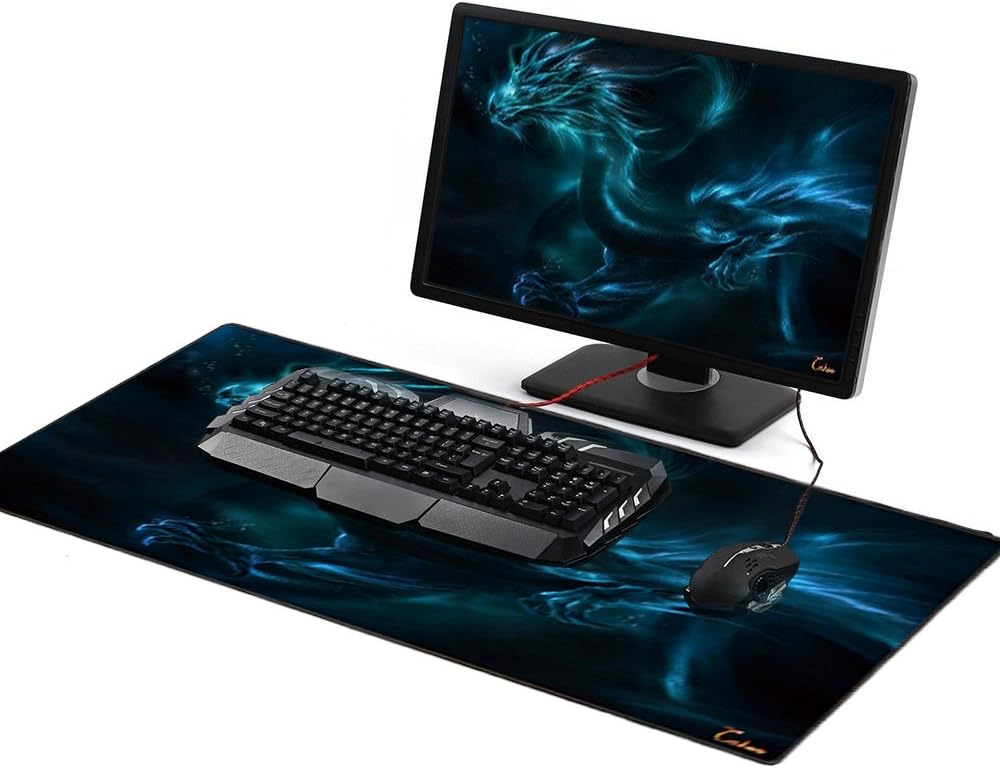 XXL Professional Large Mouse Pad & Computer Game Mouse Mat (35.4x15.7x0.1IN, Dragon) - Image 3