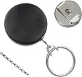 Bulk 25 Pack - Heavy Duty All Metal Badge Reel with Chain Link Retractor Pull & Split Key Ring - Retractable Keychain by Specialist ID (Black/Silver) by Specialist ID