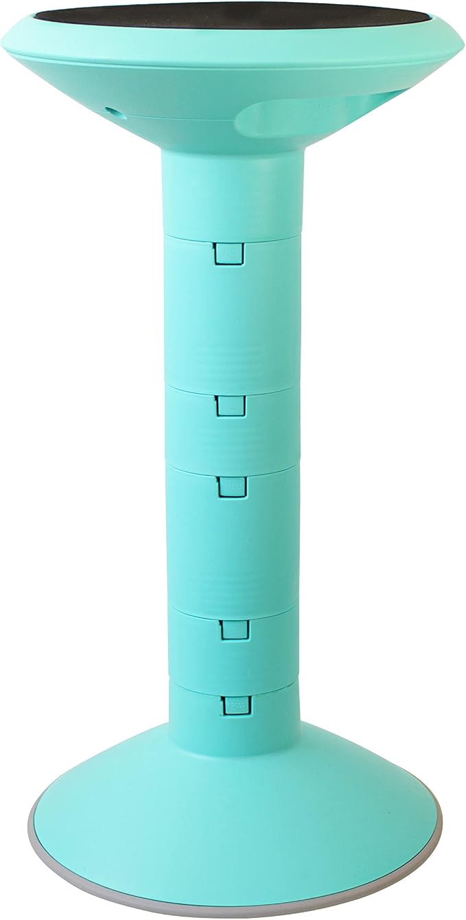 Storex Active Tilt Stool – Ergonomic Seating for Flexible Office Space and Standing Desks, Adjustable 12-24 Inch Height, Teal (00325U01C) by Storex