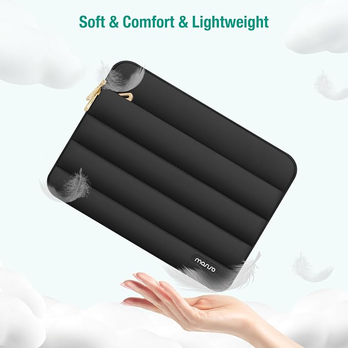 MOSISO Laptop Case 14 inch, 14 inch Puffy Laptop Sleeve Carrying Case | Compatible with HP Lenovo Dell ASUS Acer, HP Stream, Dell Latitude, Polyester Horizontal Bag with Small Case, Black - Image 5
