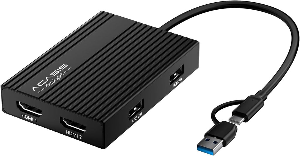 ACASIS USB C to Dual HDMI DisplayLink Adapter for Mac M1/M2/M3/M4/Windows by ACASIS