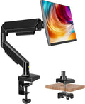 Single Monitor Mount, Gas Spring Arm for 17-32 inch Screens Adjustable Monitor Stand, Vesa Mount Stand with Clamp and Grommet Aluminum Base - Fits 4.4 to 22lbs LCD Computer Monitors HD09B-001 by HEMUDU