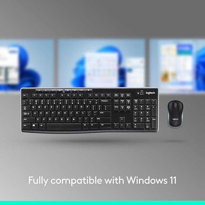 Logitech MK270 Full Size Wireless Keyboard and Mouse Combo - Black - Image 5