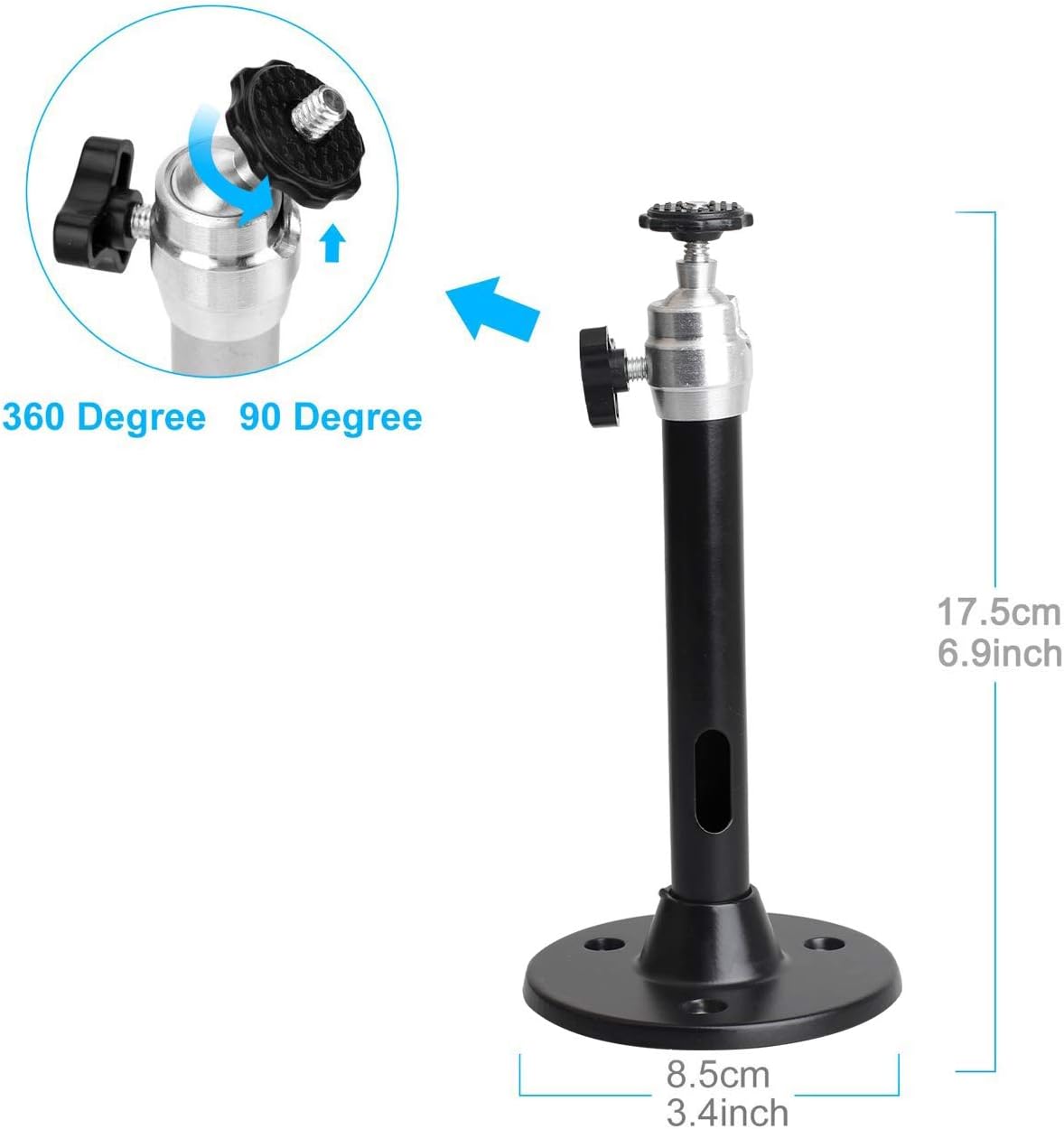 Mini Ceiling Wall Projector Mount Stand 175mm, Black - Image 4