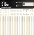 EVEO Cable Hider Wall 306” - Cable Raceway Cord Hider - Wire Covers for Cords on Wall, Cord Cover, Wall Cable Hider, Cable Concealer, Wire Hiders for TV on Wall - 20X (L16 W0.95 H0.5) - Medium | Beige by EVEO