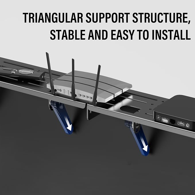 CABTE Adjustable Steel TV Top Shelf for Soundbar, Soundbar Stand | No Drilling Universal Soundbar Mount ,Game Console, Cable Box, Router Shelves (34.65 x 4.33 inch) - Image 4